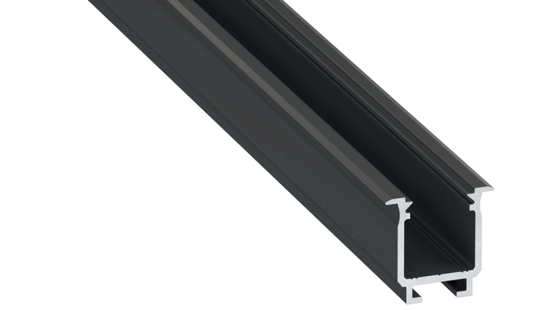 Lumines profile type W anodized black, 4,15 m